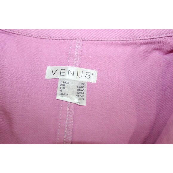 Venus Womens Pink Long Sleeve Cotton Button Front Lightweight Jacket 2X NWOT - Picture 6 of 6
